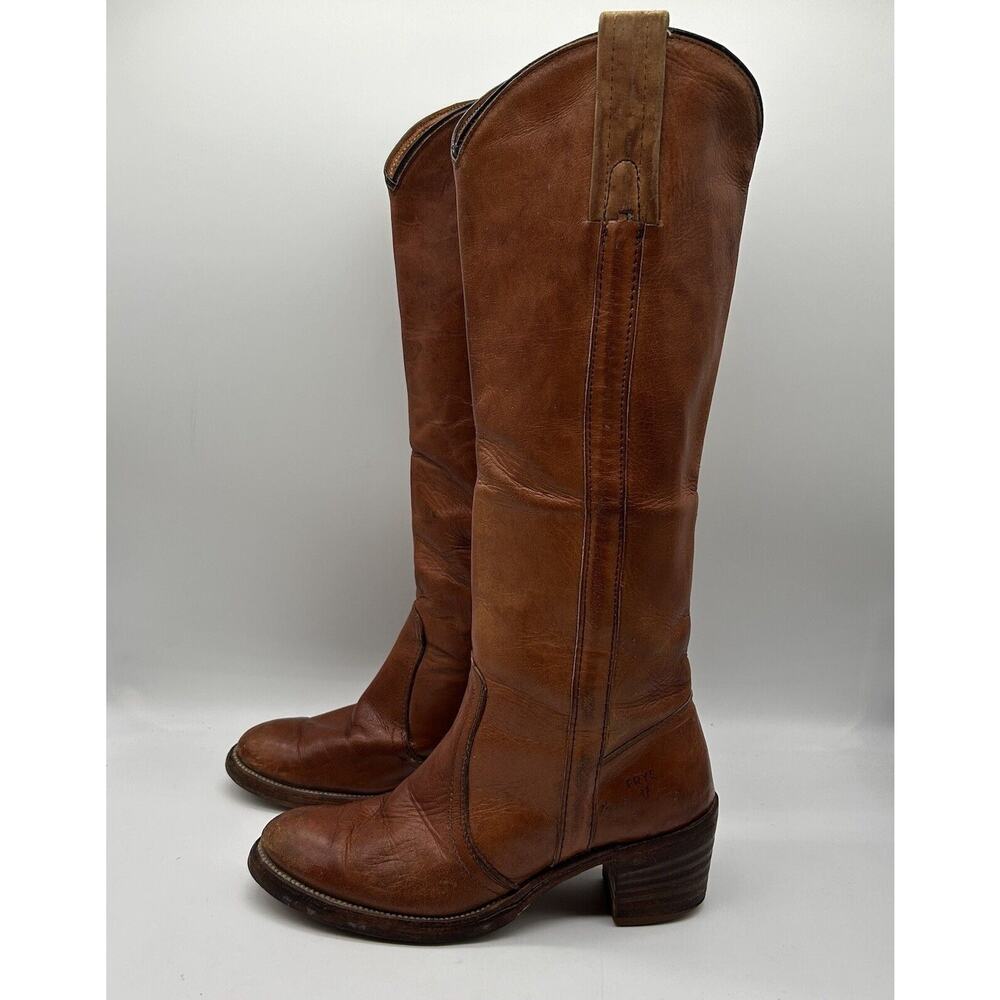 Frye Boots Campus Stitching Horse Women's Size 6.5 Campus Knee Cognac 8555 VTG